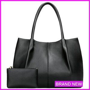 Vegan Leather Tote Bag Large Capacity Shoulder Purse Travel Chic Minimal